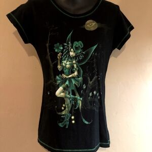 Mystical Black and Green Women's Graphic Tee